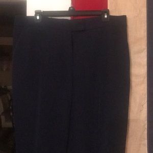Polyester blend navy blue dress pants.  Size 14